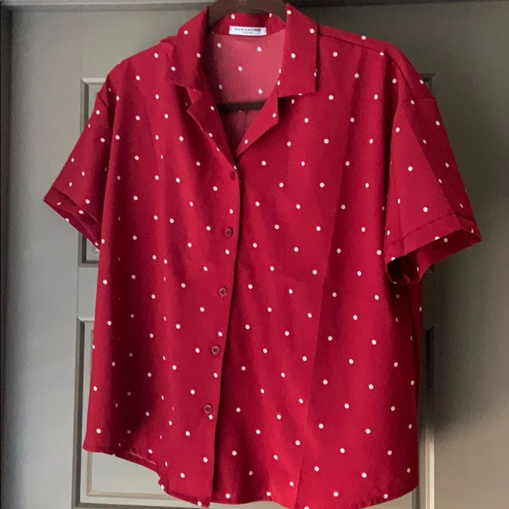 Red Polka-Dot Blouse | Blue Blue Boutique